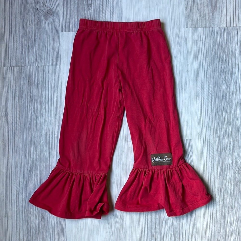Size 4 Matilda Jane Red Big Ruffle pants